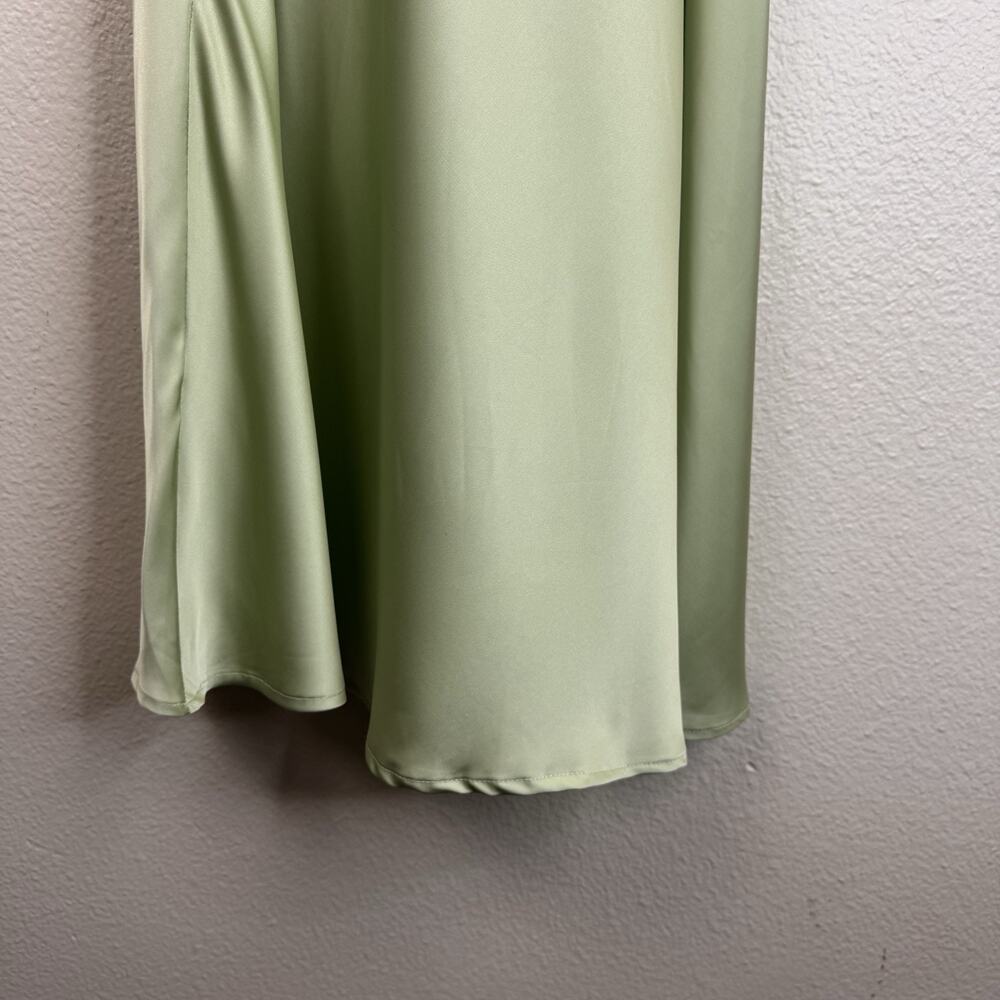 NWT Lioness x REVOLVE "About A Girl" Satin Maxi Slip Dress in Light Green/Lime ✨ - Picture 15 of 16